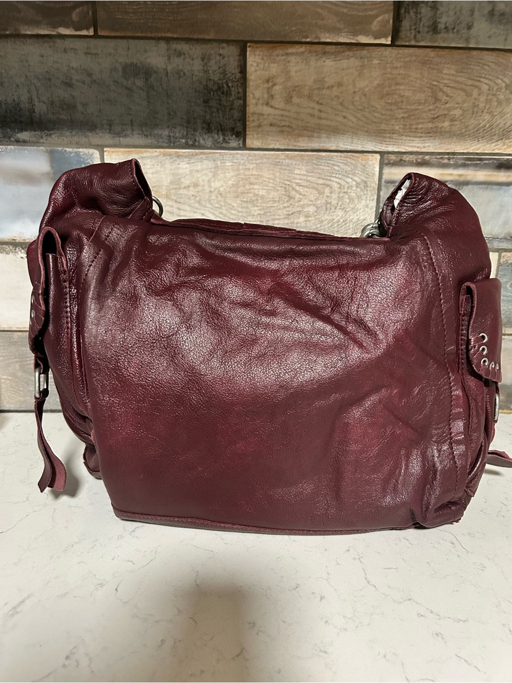 We The Free Leigh Distressed Hobo-Blackberry w/ Micro Emerson & Strawberry Charm - Picture 8 of 16